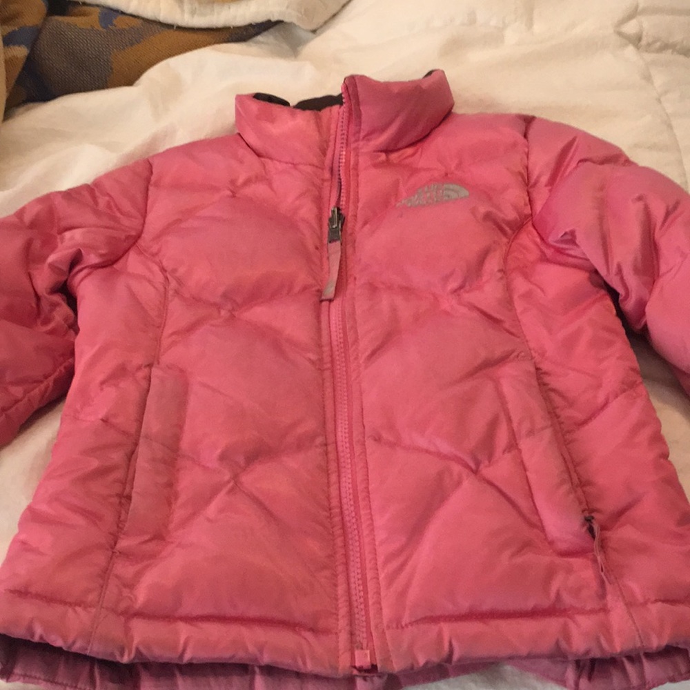 NorthFace pink puffer.